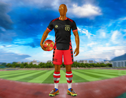 ProVisual —  Men’s Full Soccer Kit with Ball 3D mockup and 3D model - see every detail and customize online