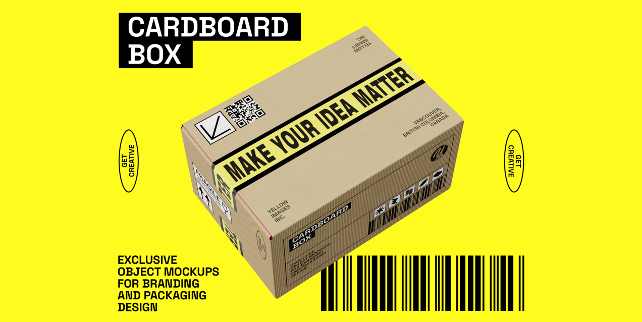 ProVisual —  Corrugated Cardboard Box 3D mockup and 3D model - create your perfect project online