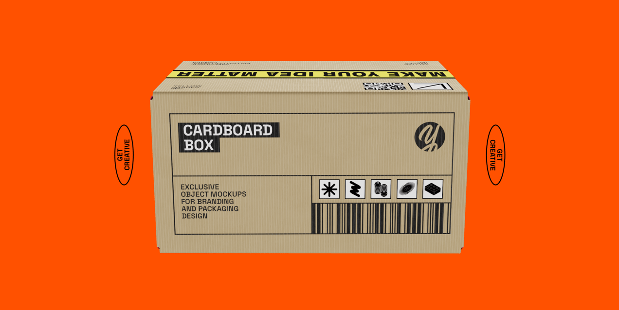 ProVisual —  Corrugated Cardboard Box 3D mockup and 3D model - create your perfect project online